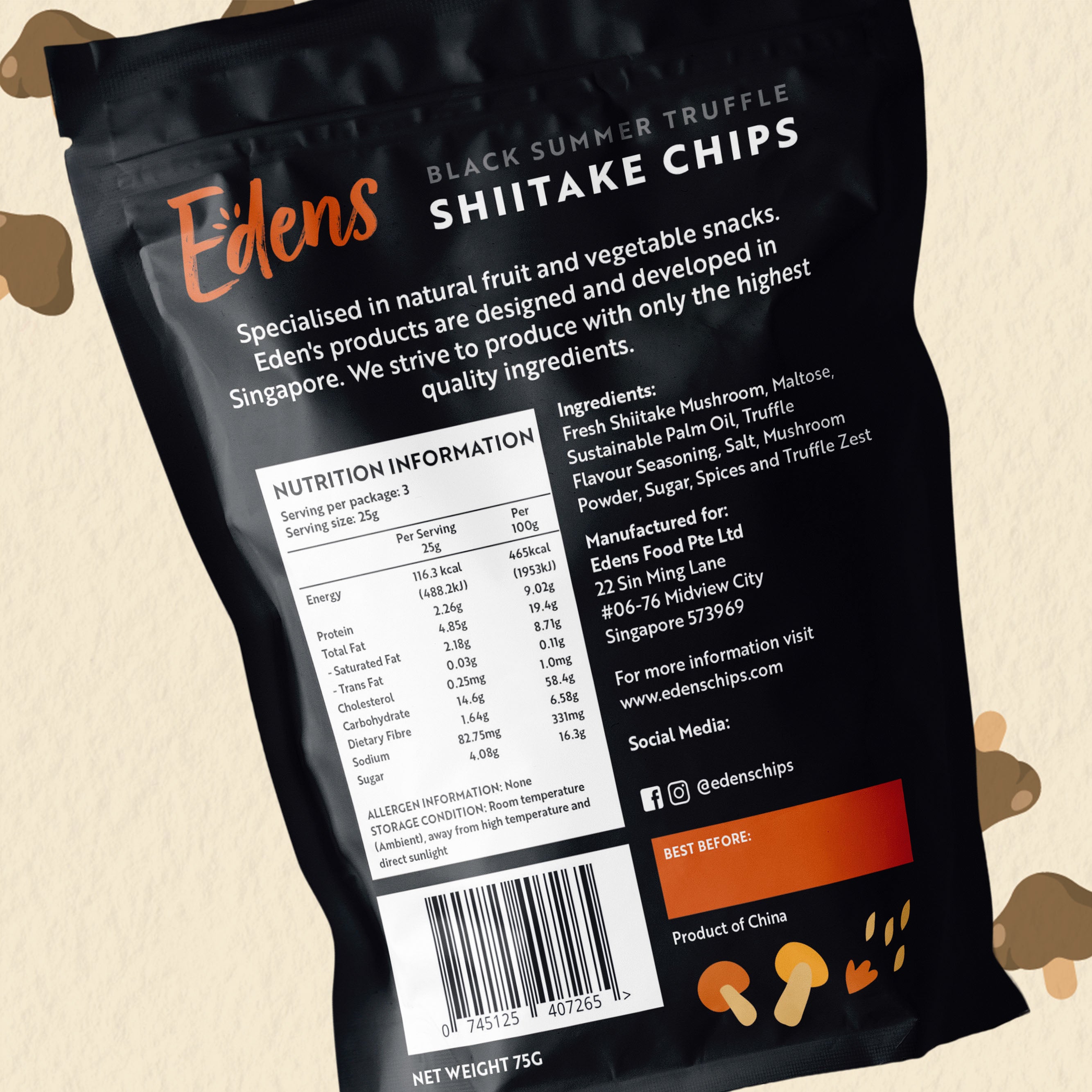 Black Summer Truffle Shiitake Chips